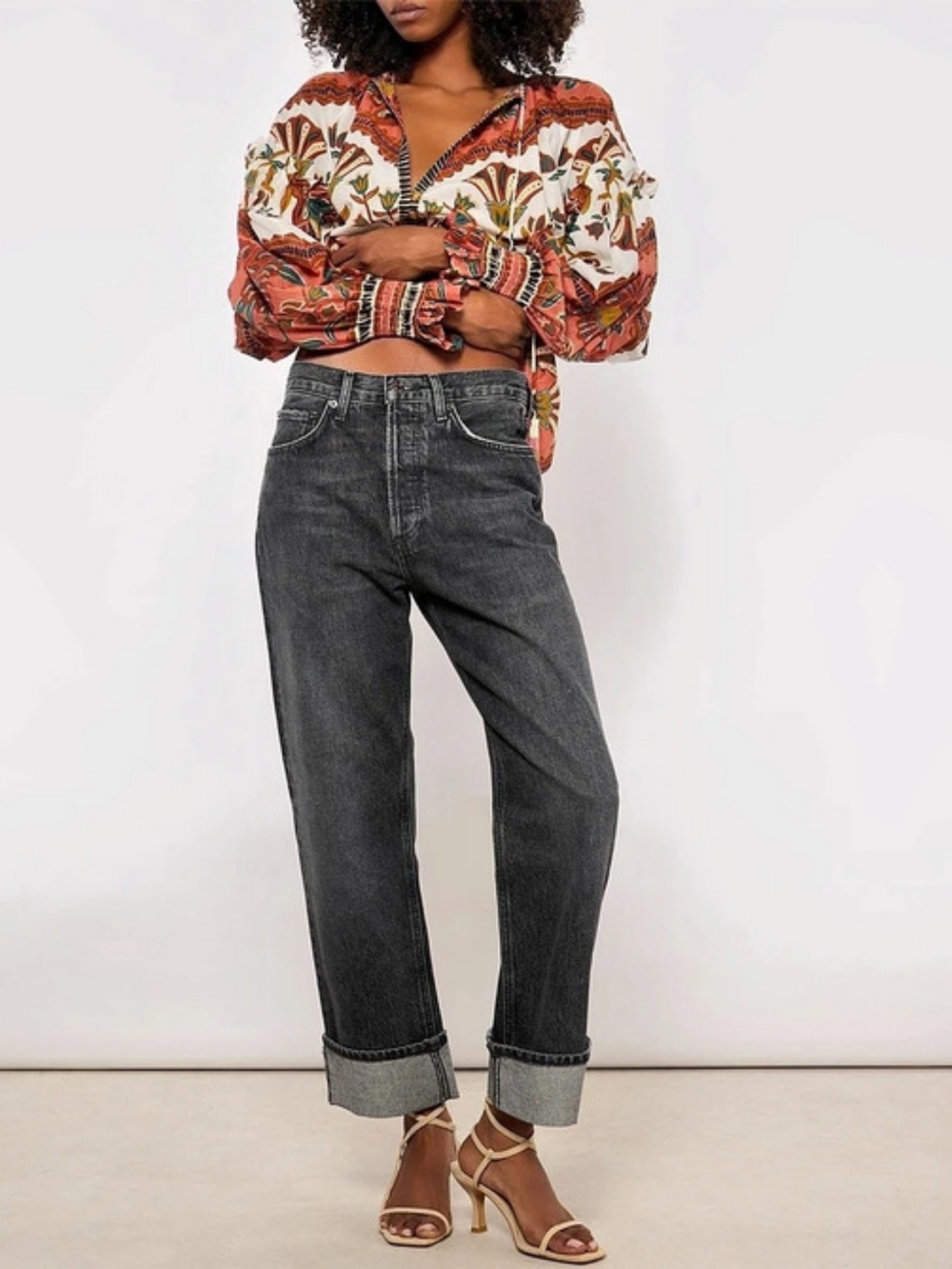 FARM Rio Riad Botanical Multicolored Blouse Size Medium - Picture 3 of 9